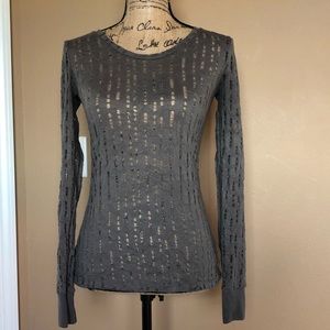 Distressed long sleeve shirt